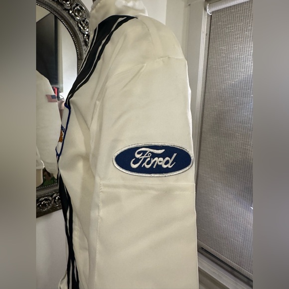 Vintage Men’s Ford Cobra Lined Racing Jacket White Color Size Small Never Worn - Picture 3 of 5
